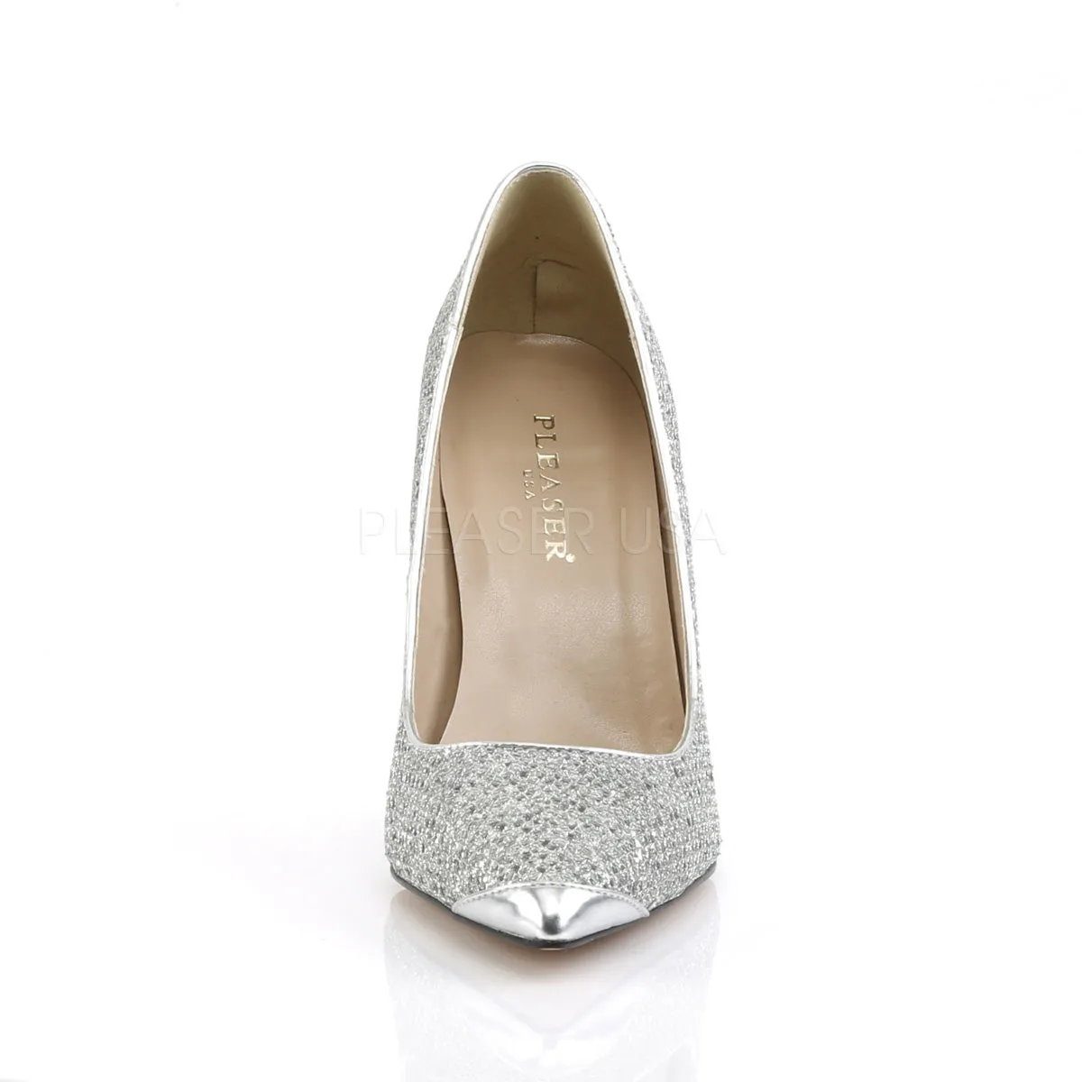 CLASSIQUE-20  Silver Glittery Lame Fabric