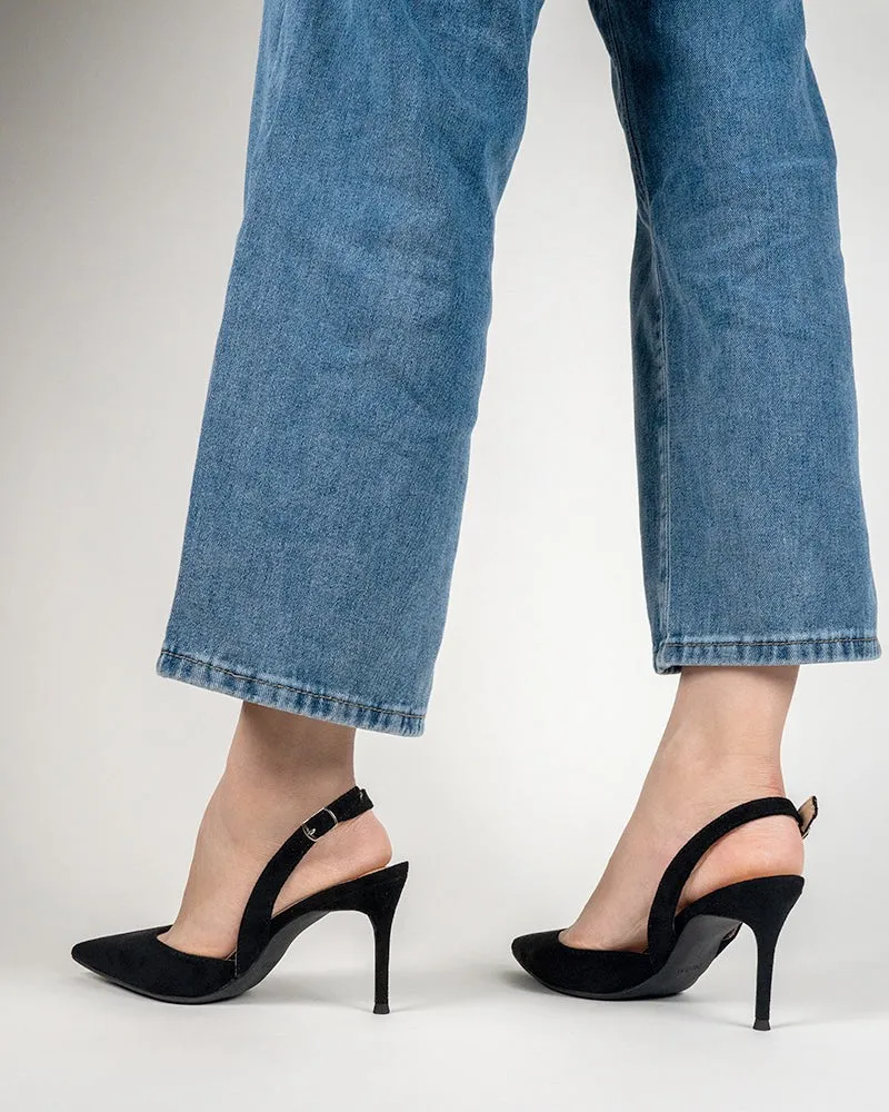 (Clean Up - US 9.5) High Heel Minimalist Suede Pointed Toe Pumps