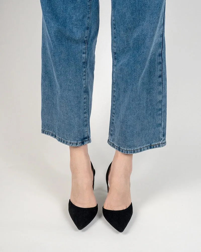 (Clean Up - US 9.5) High Heel Minimalist Suede Pointed Toe Pumps