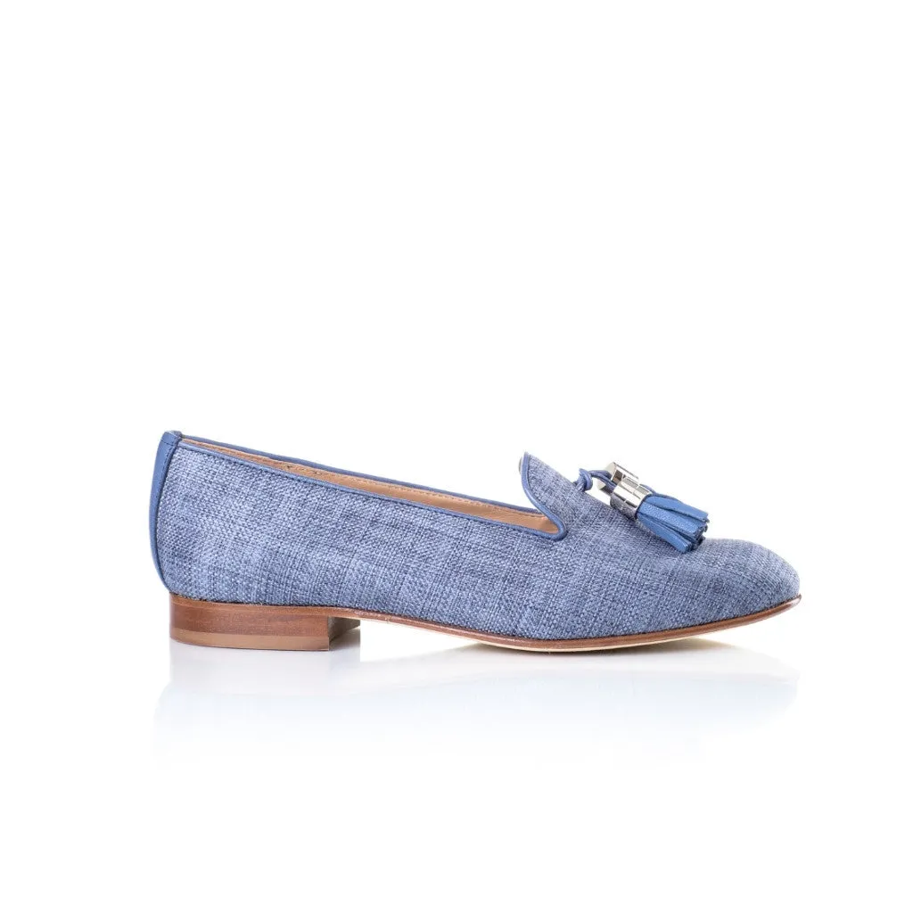 Denim Blue Smoking Slippers