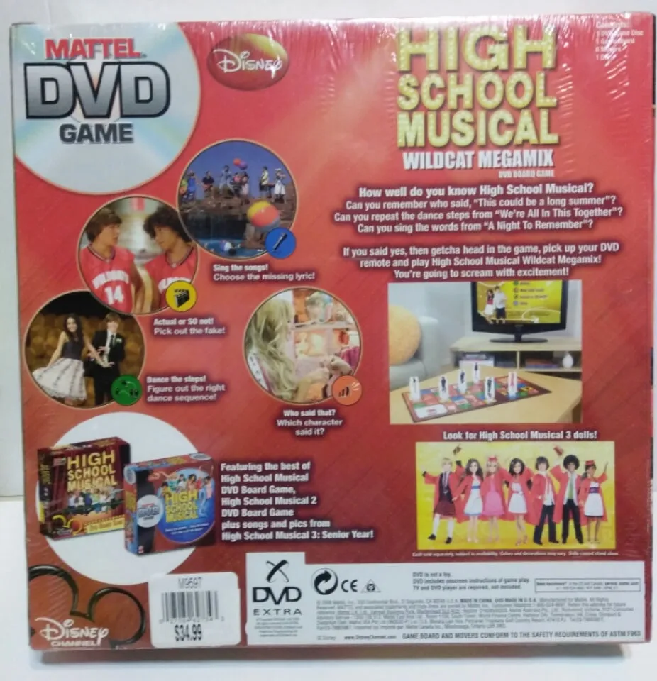 Disney High School Musical Wildcat Megamix DVD Board Game