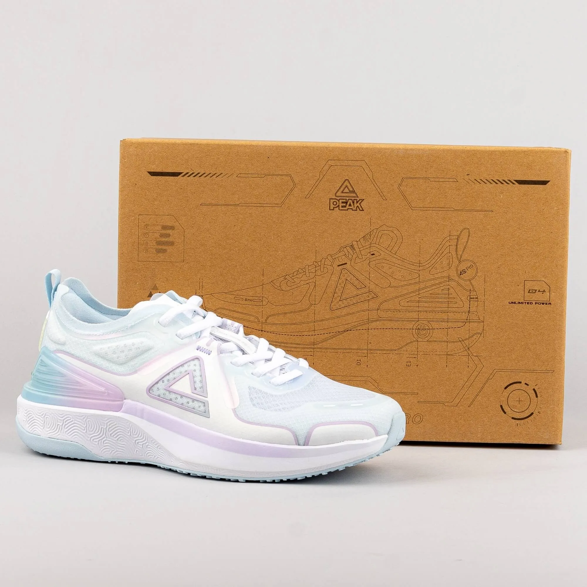 Dámske bežecké tenisky Peak Running Shoes Taichi 4.0 Pro Hy-Lan/Light Purple