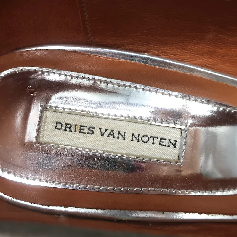 Dries Van Noten T-Strap Pumps Gray Two Tone Suede Size 41
