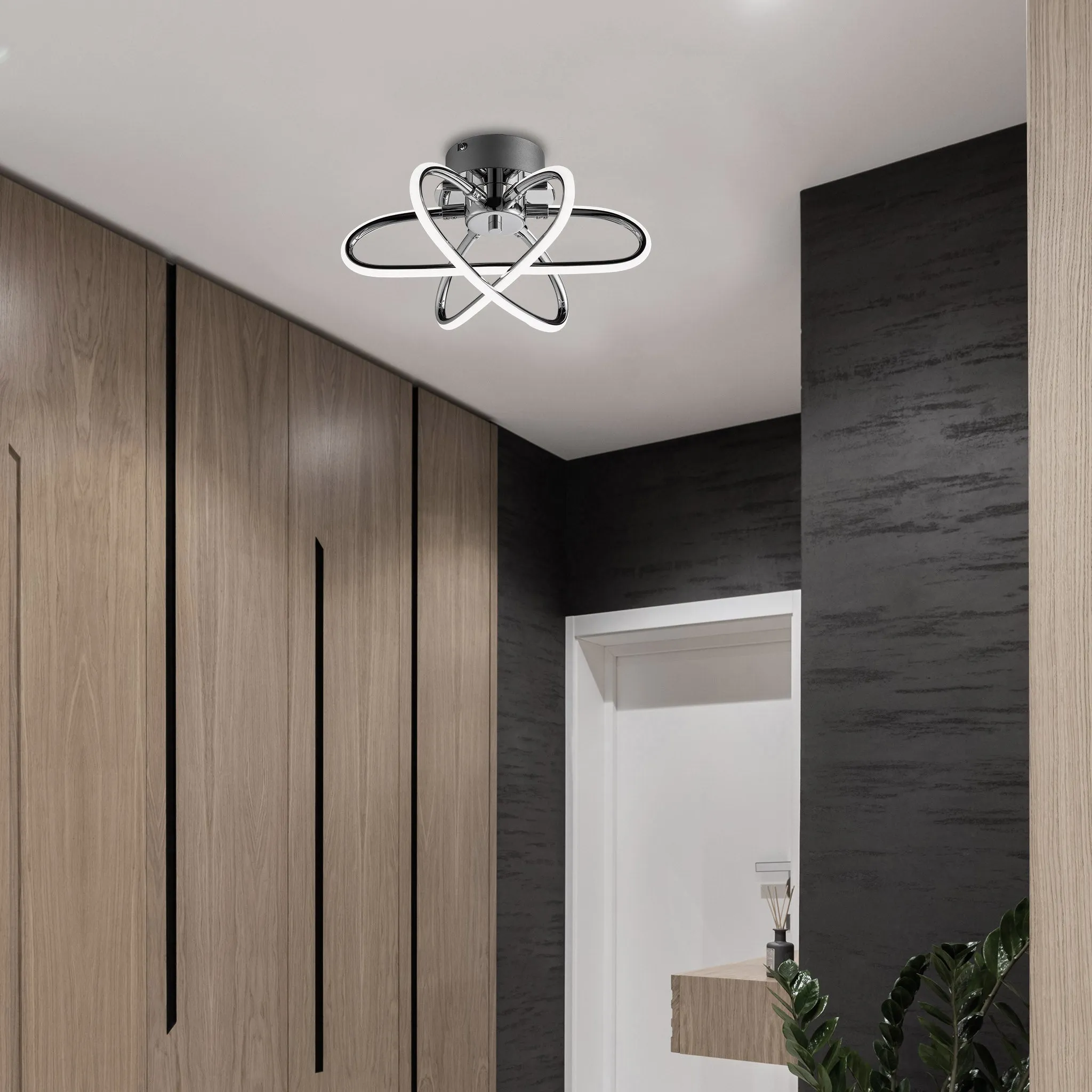 Eaton 30Cm Modern Integrated LED 3 Light Flush Ceiling Light