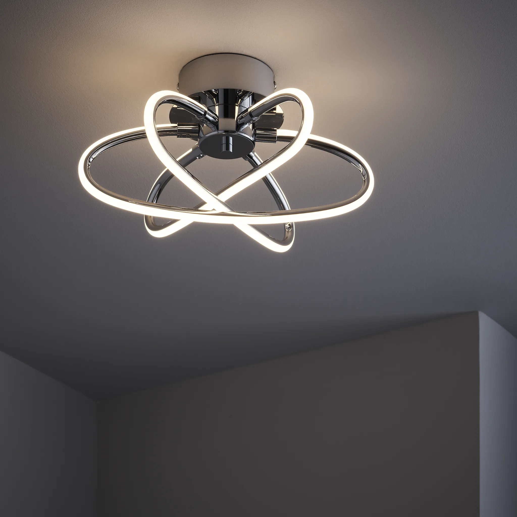 Eaton 30Cm Modern Integrated LED 3 Light Flush Ceiling Light