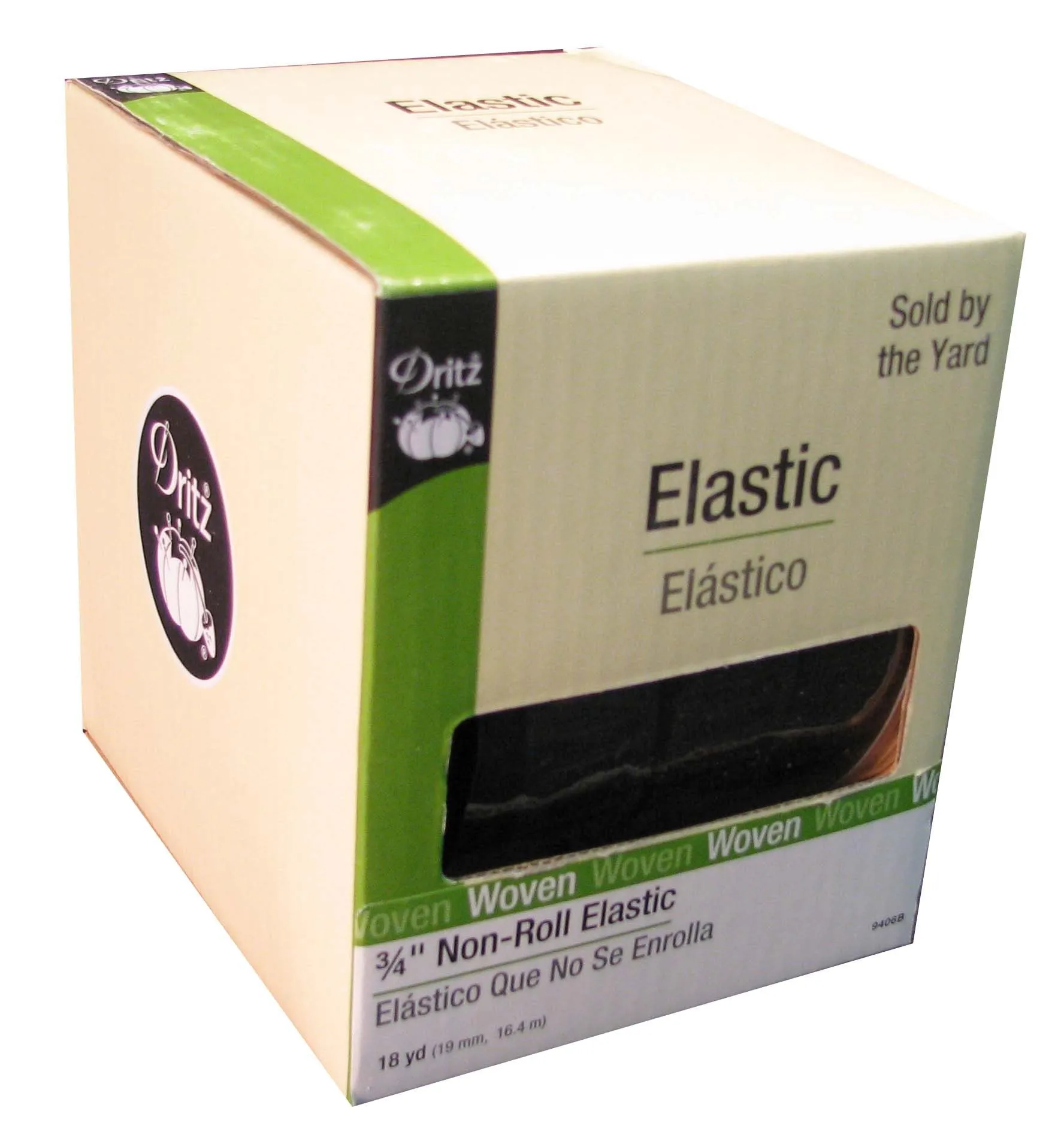 Elastic : Woven non-roll 3/4" Black