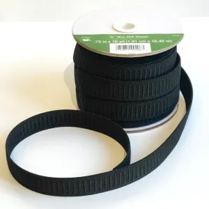 Elastic : Woven non-roll 3/4" Black