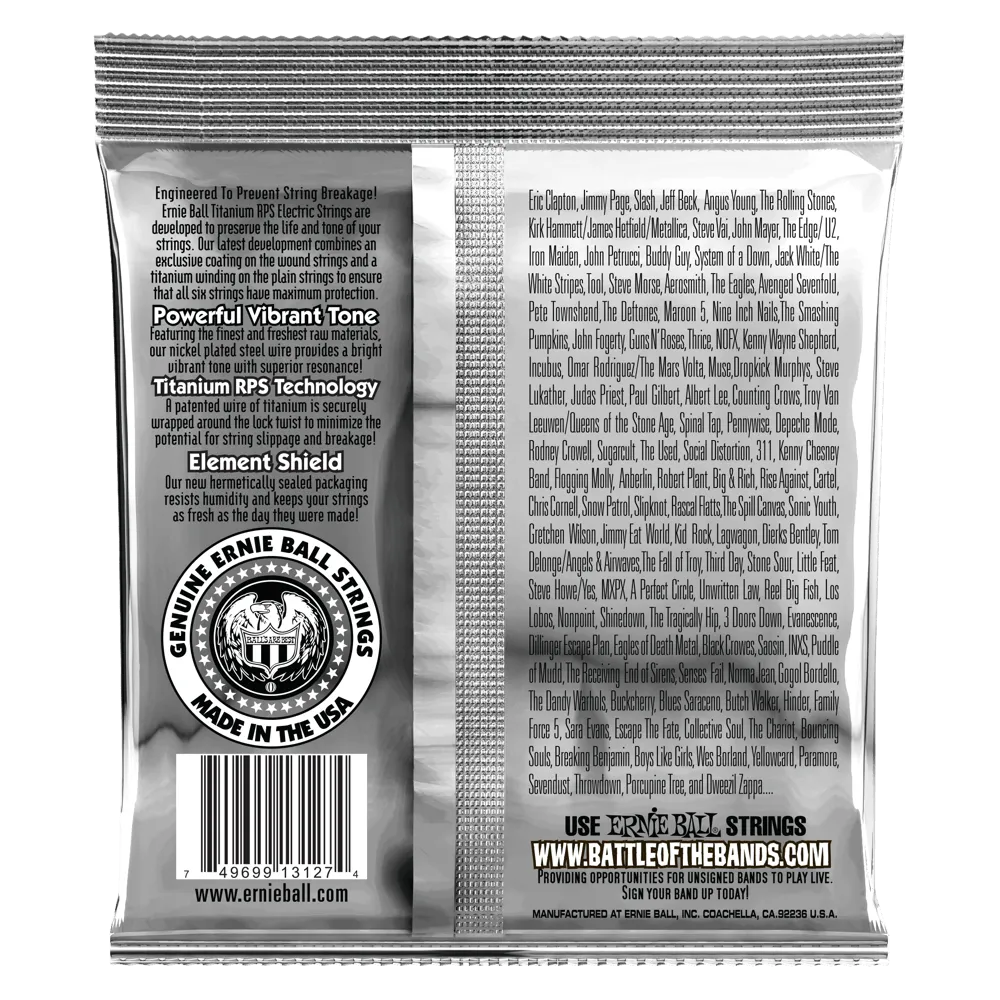 Ernie Ball Beefy Slinky Coated Titanium RPS Electric Guitar Strings, 11-54 Gauge
