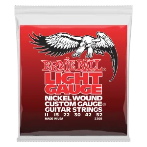 Ernie Ball Light Nickel Wound with Wound G Electric Guitar Strings, 11-52 Gauge