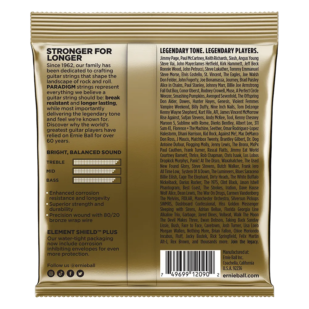 Ernie Ball Paradigm Extra Light 80/20 Bronze Acoustic Guitar Strings 10-50 Gauge