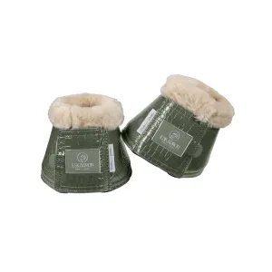 Eskadron Platinum Croco Fauxfur Bell Boots - Ash Green