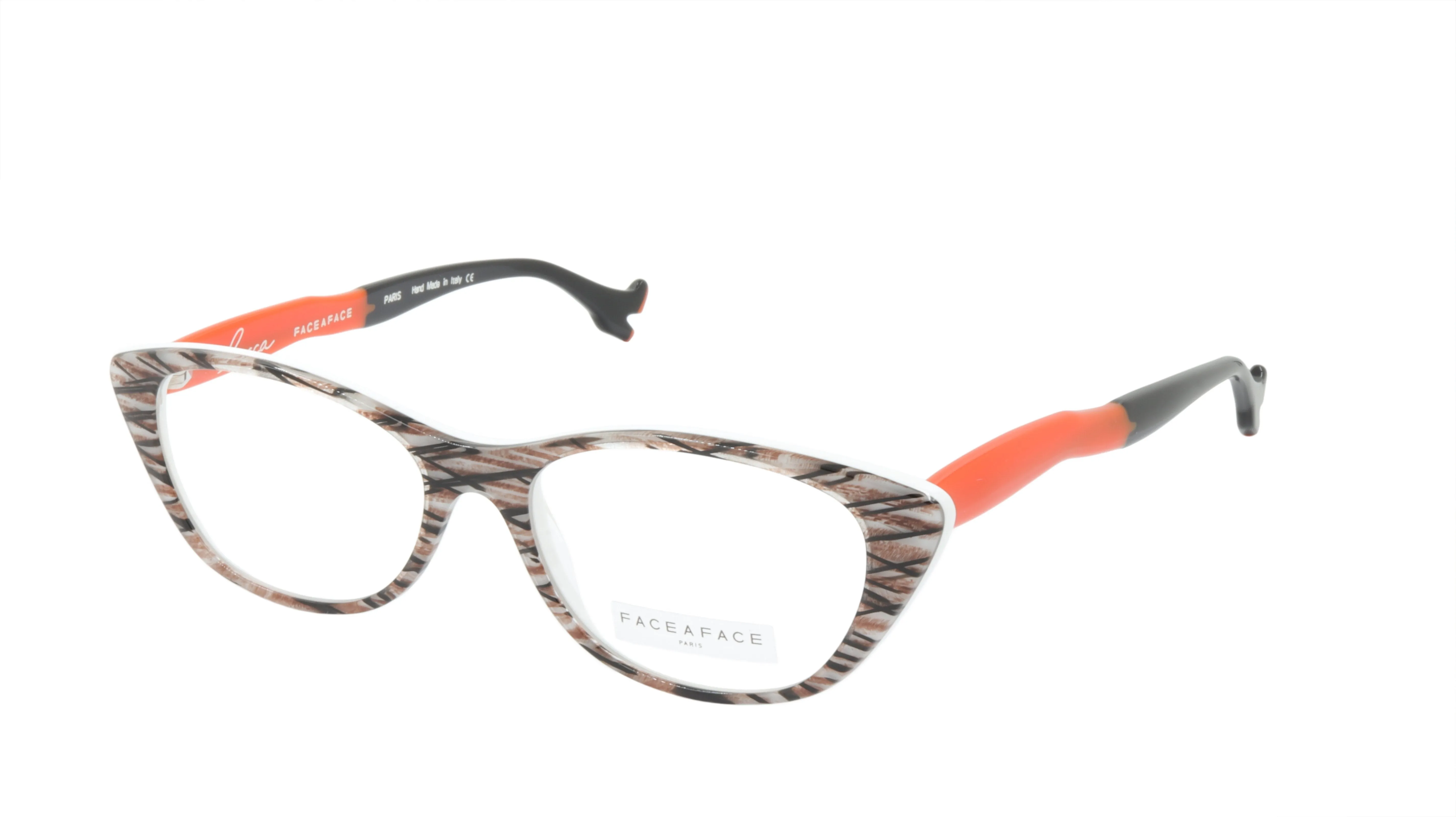 Face A Face Eyewear in Zig Zag Pattern in Orange and White
