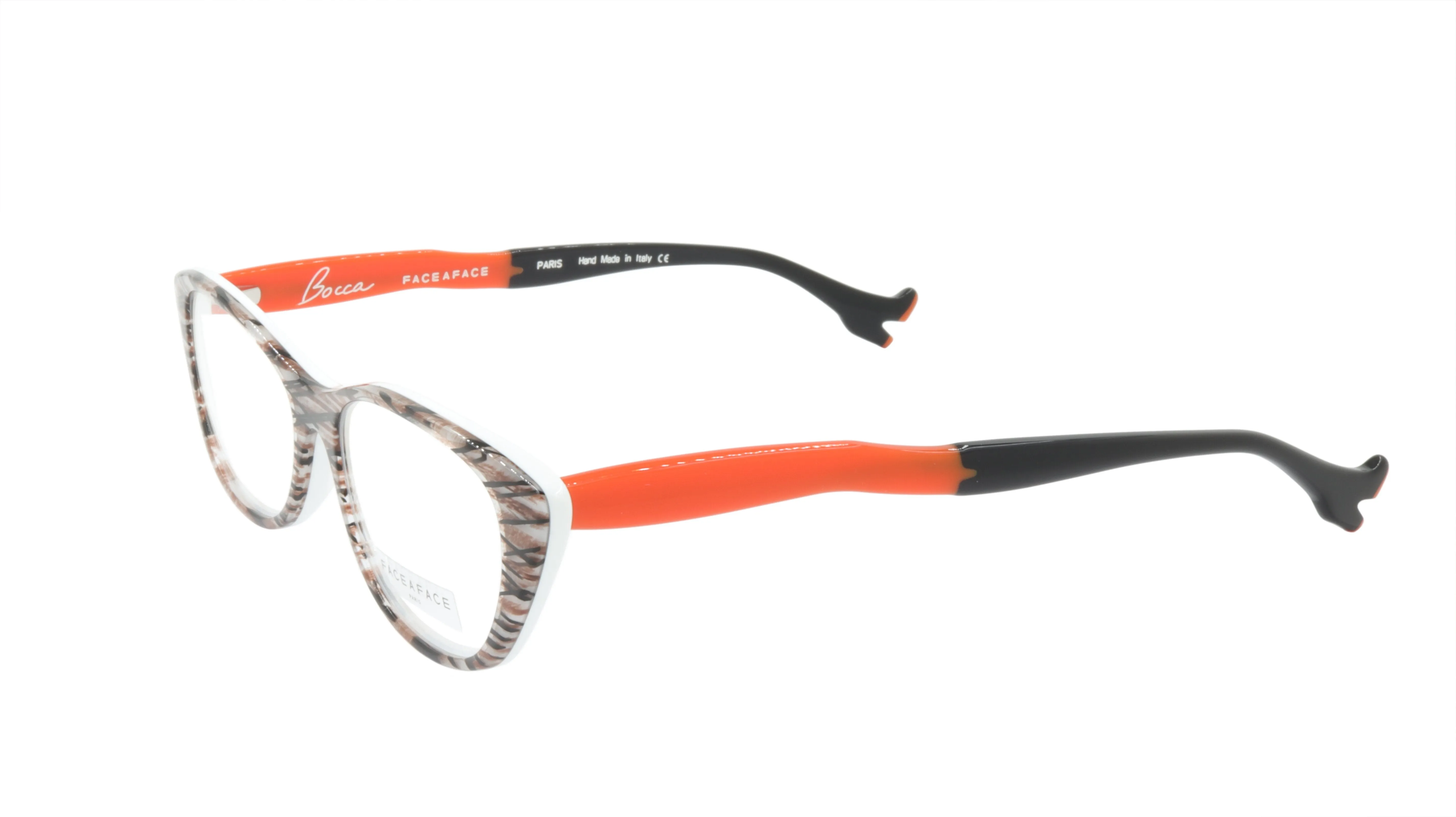 Face A Face Eyewear in Zig Zag Pattern in Orange and White