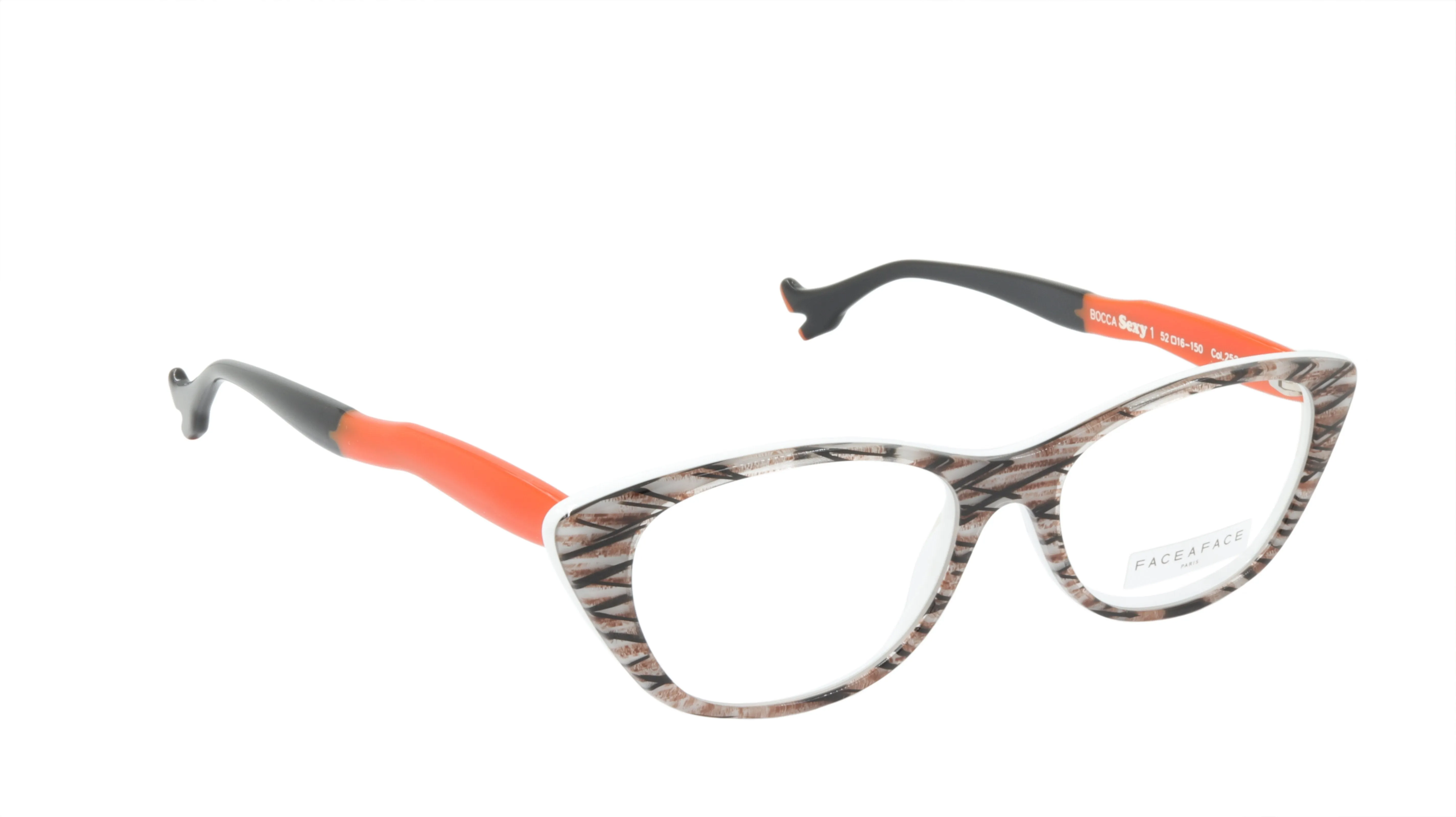 Face A Face Eyewear in Zig Zag Pattern in Orange and White