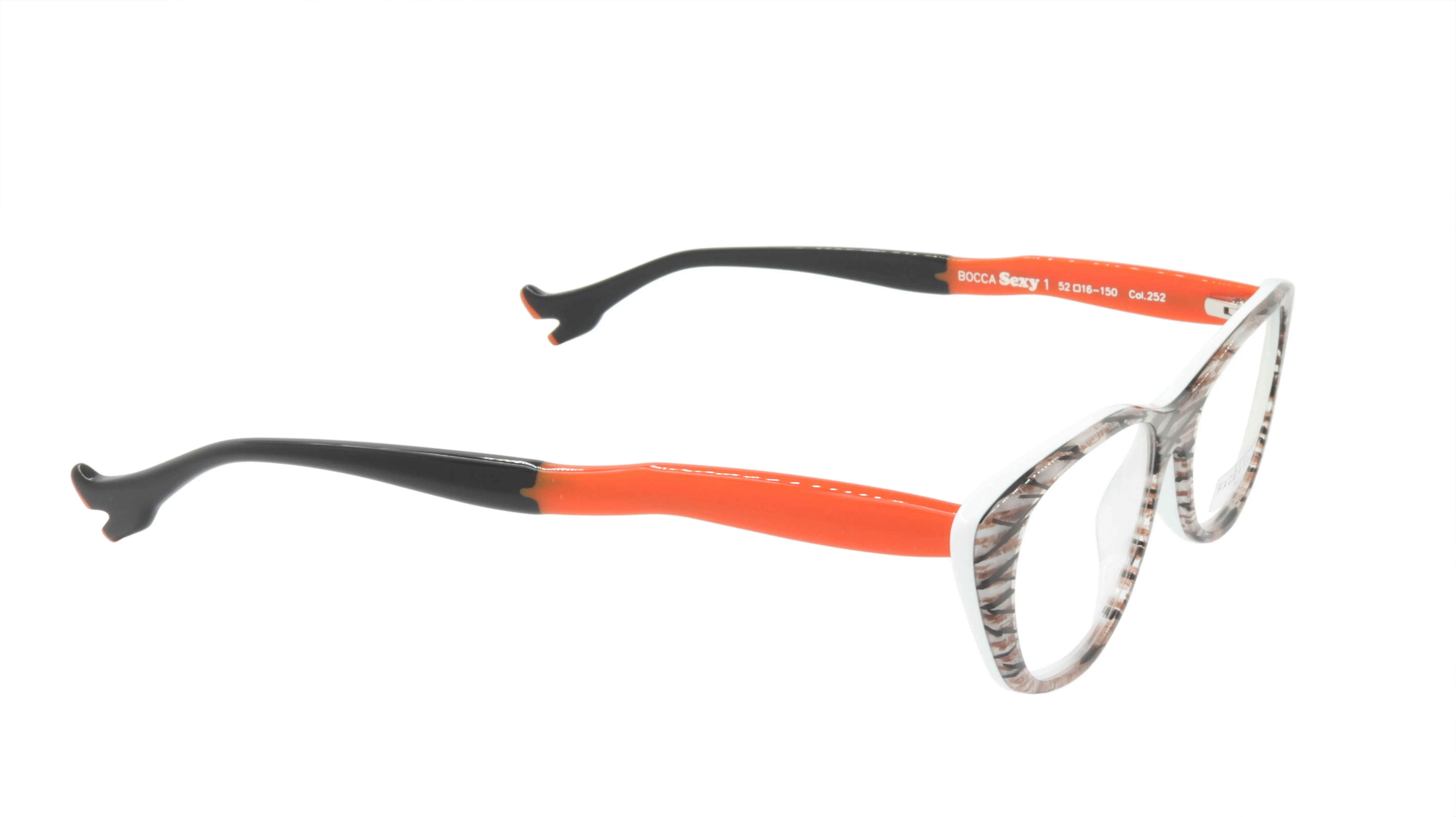Face A Face Eyewear in Zig Zag Pattern in Orange and White
