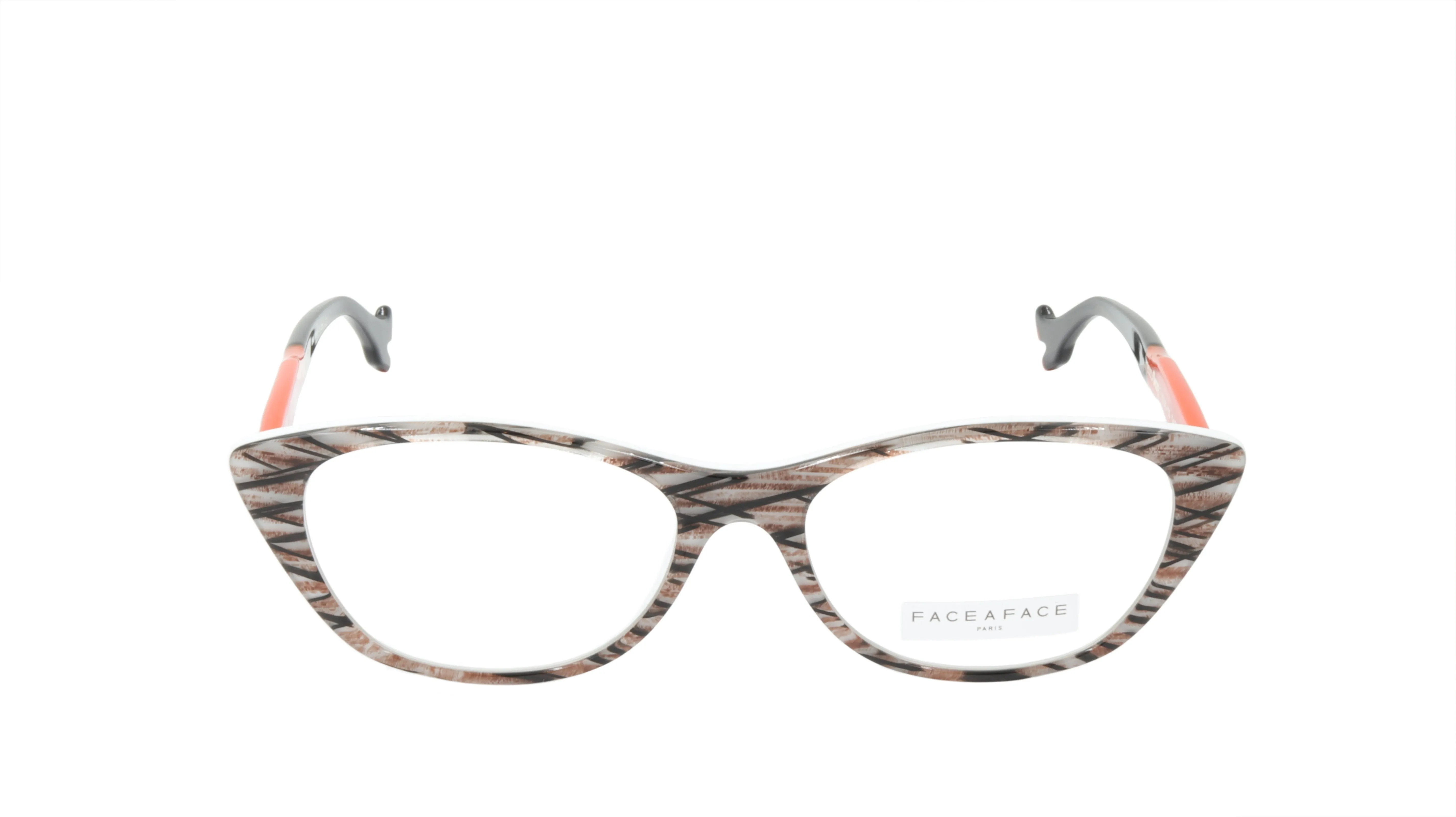 Face A Face Eyewear in Zig Zag Pattern in Orange and White