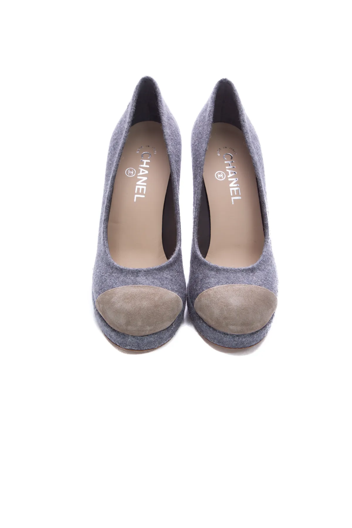 Felt Cap Toe Pumps - Size 39