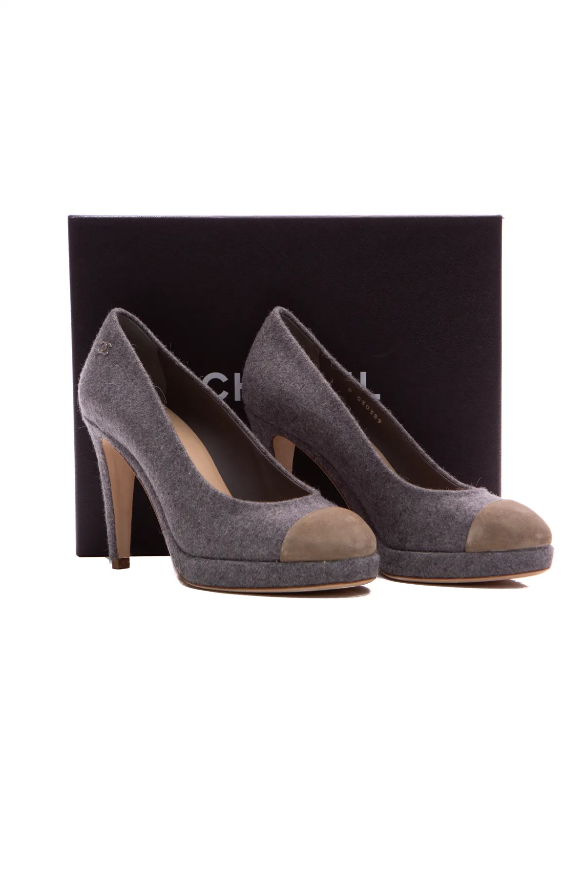 Felt Cap Toe Pumps - Size 39
