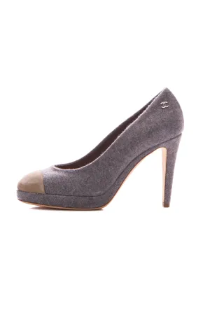 Felt Cap Toe Pumps - Size 39