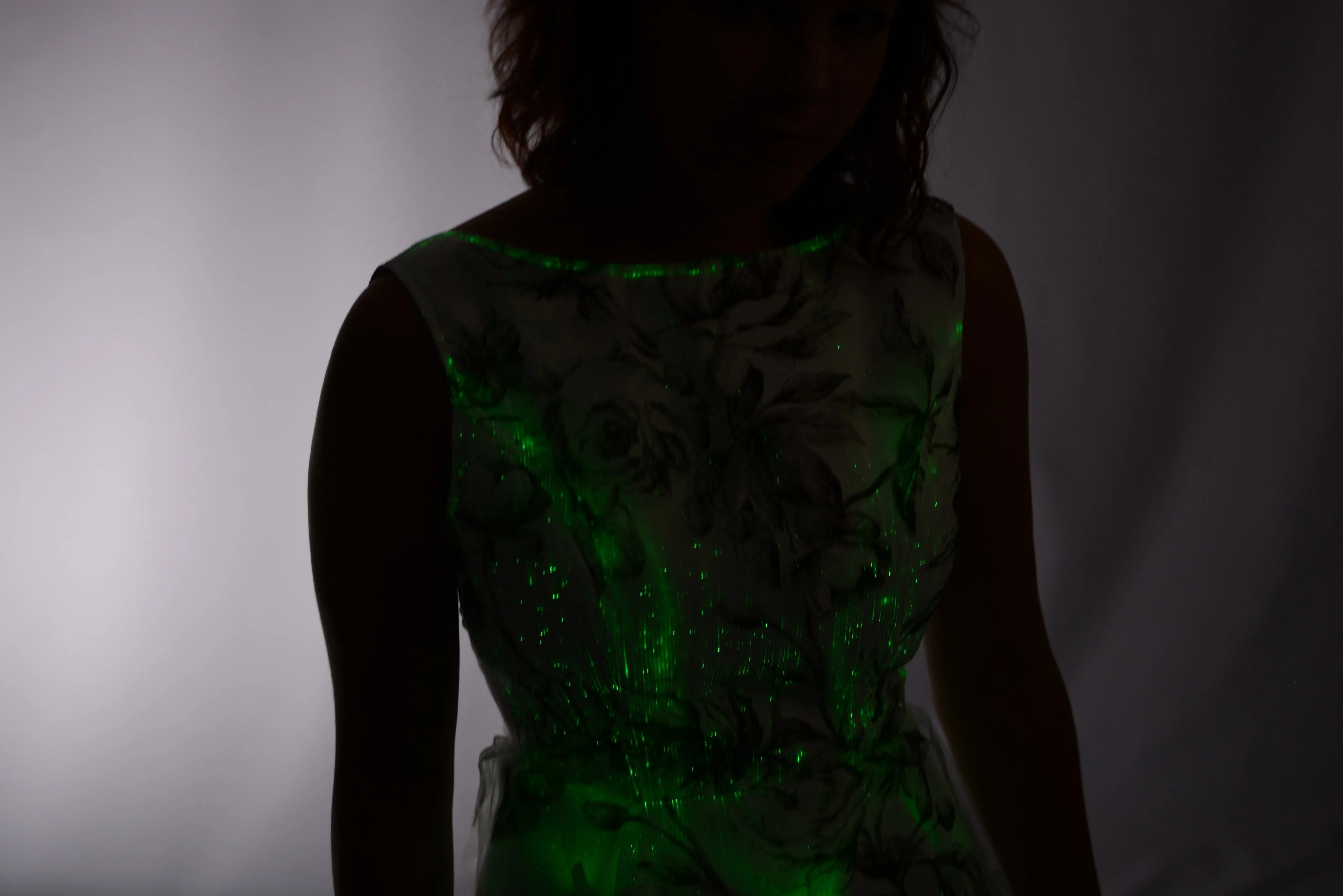 Floral Patterned Lace Fiber Optic Dress - CLOSEOUT PRICE