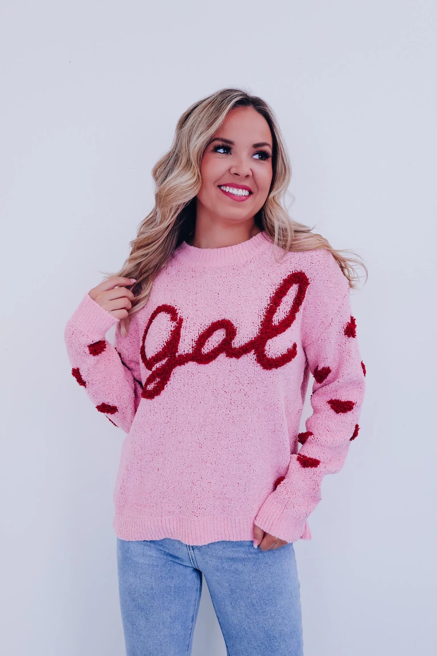 Gal Chenille Heart Sweater