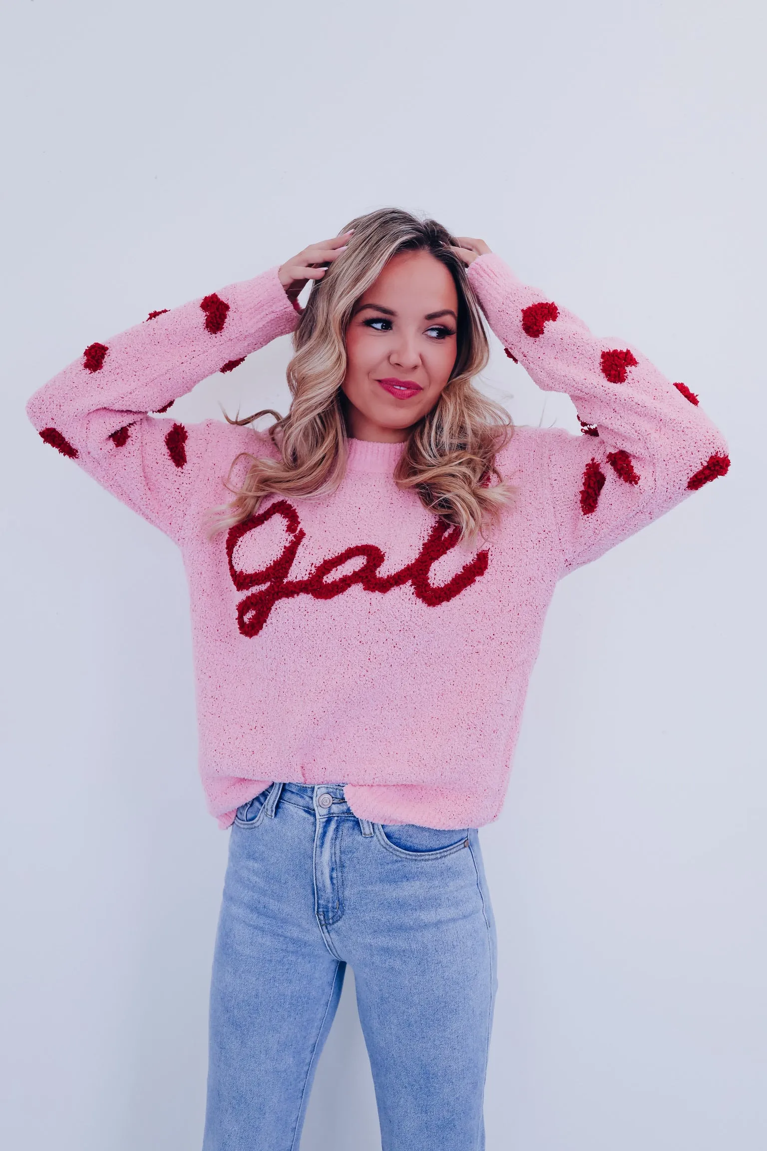 Gal Chenille Heart Sweater