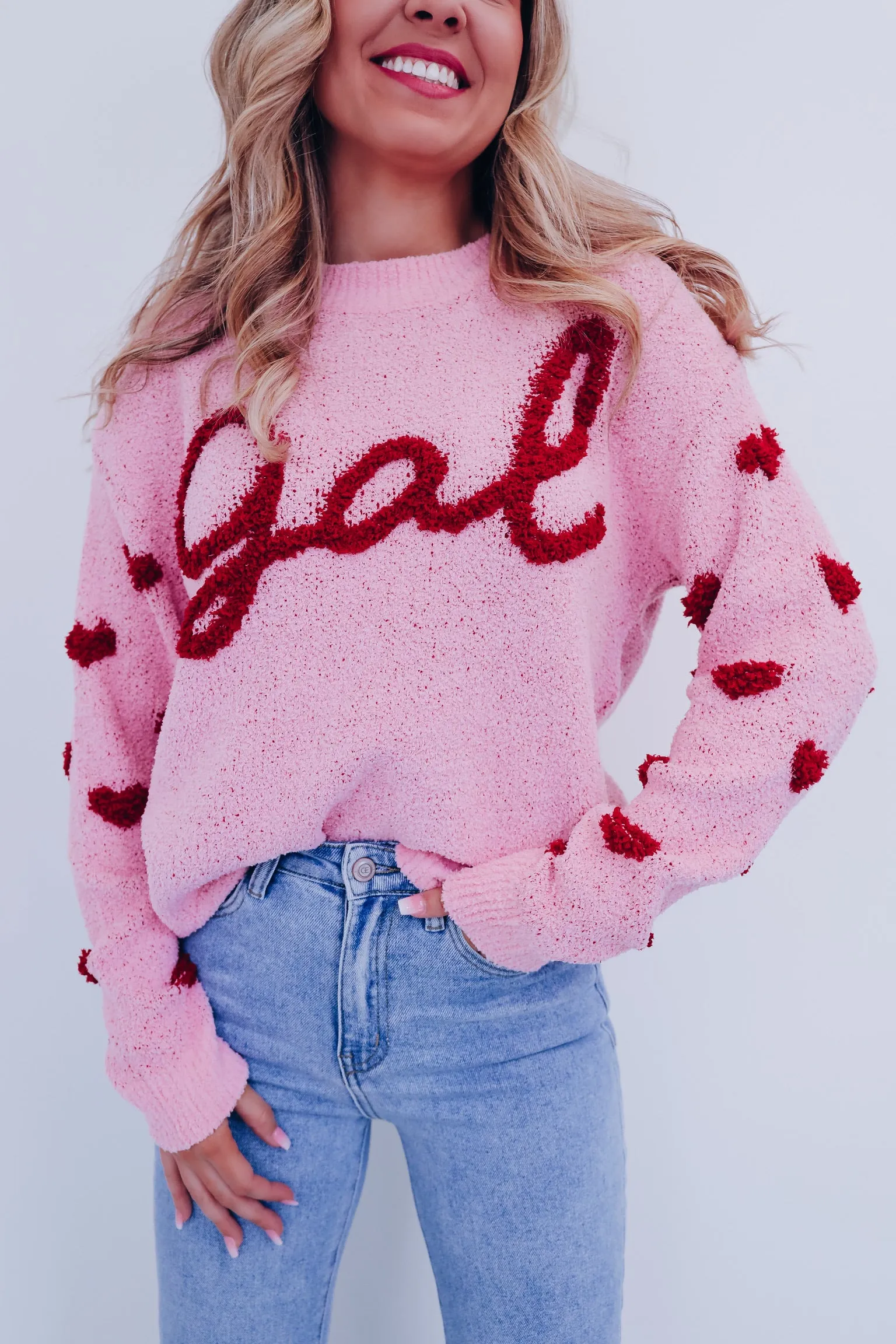 Gal Chenille Heart Sweater