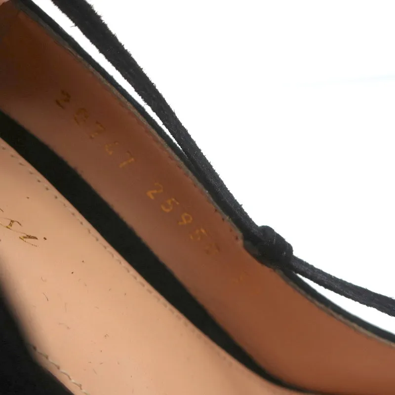Gianvito Rossi Femi Lace-Up Pumps Black Suede Size 39 Pointed Toe Heels