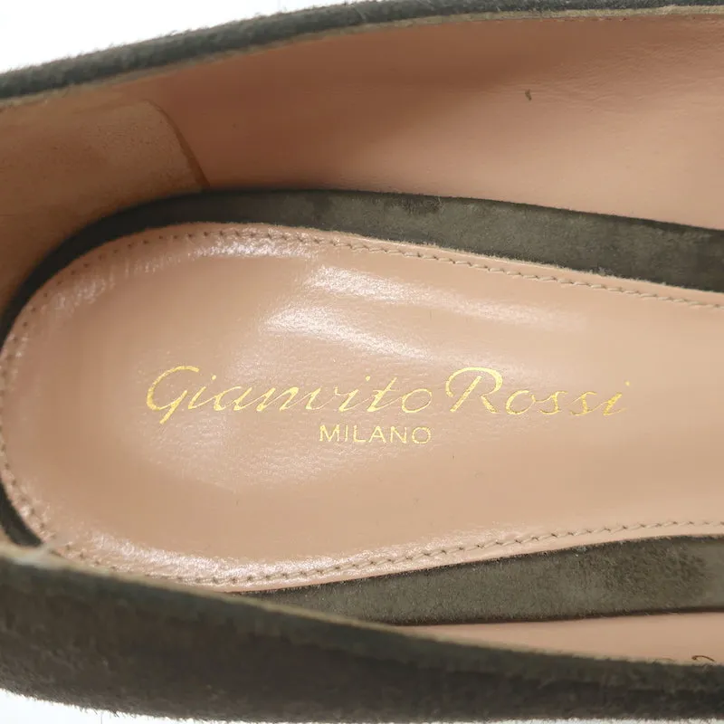 Gianvito Rossi Gianvito 85 Pumps Dark Olive Suede Size 39 Pointed Toe Heels