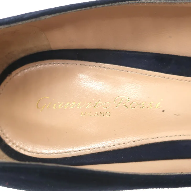 Gianvito Rossi Gianvito 85 Pumps Navy Suede Size 39 Pointed Toe Heels