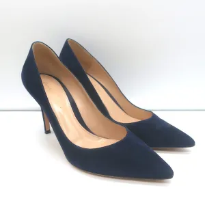 Gianvito Rossi Gianvito 85 Pumps Navy Suede Size 39 Pointed Toe Heels
