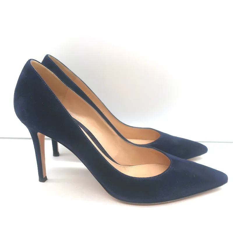 Gianvito Rossi Gianvito 85 Pumps Navy Suede Size 39 Pointed Toe Heels