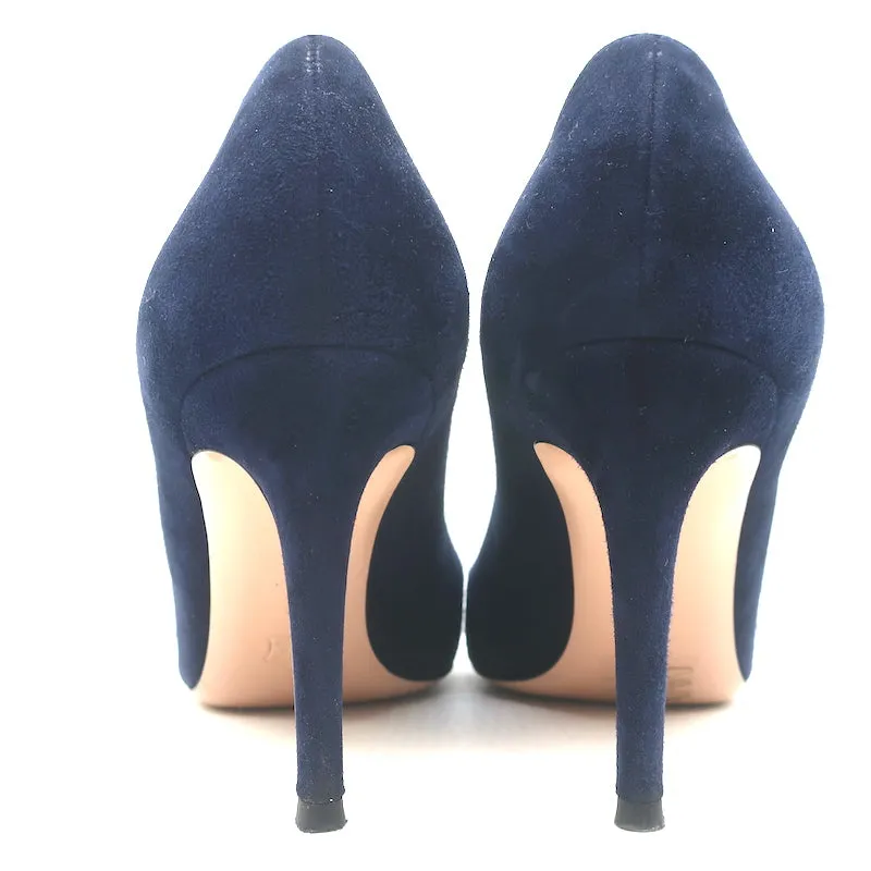 Gianvito Rossi Gianvito 85 Pumps Navy Suede Size 39 Pointed Toe Heels