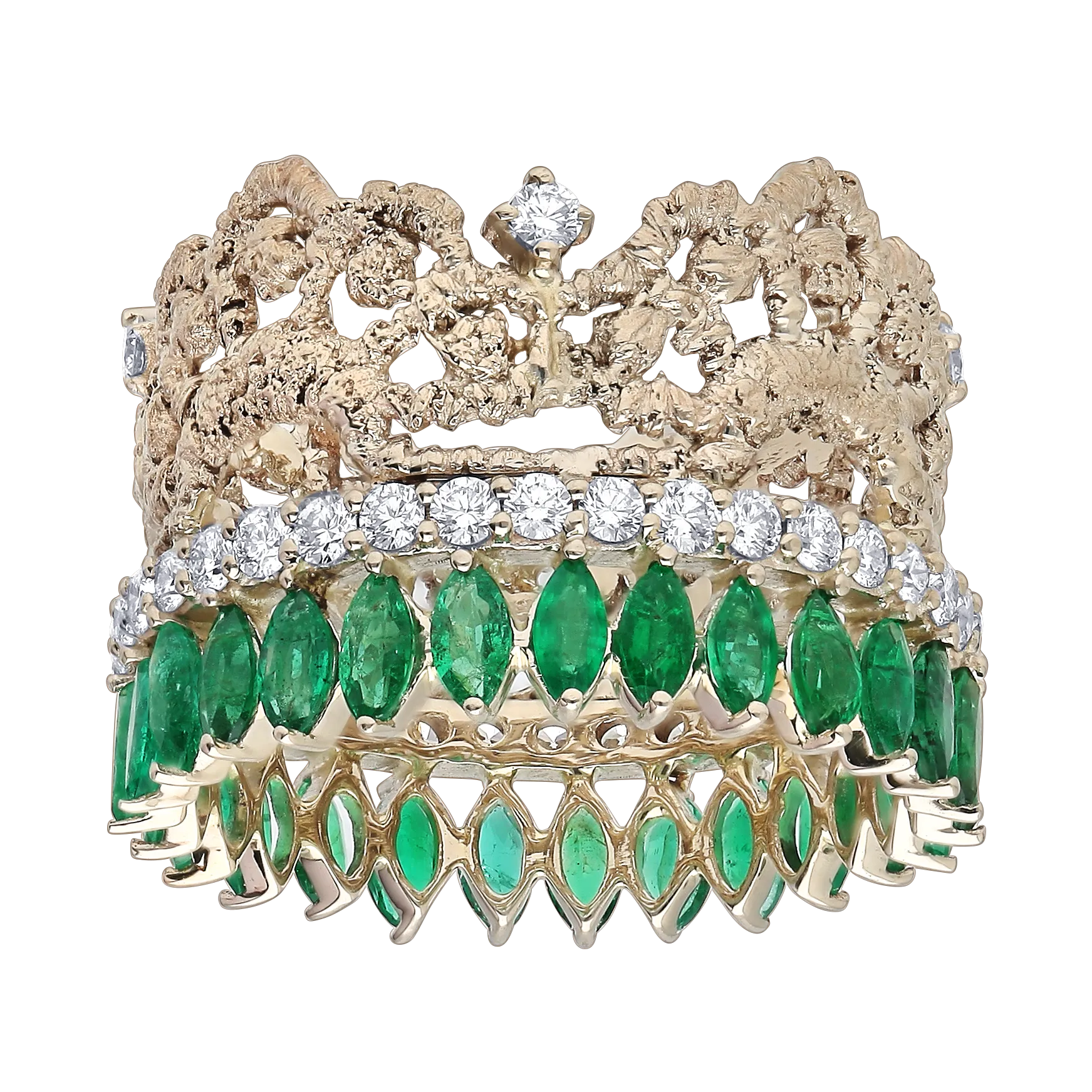 Gold lace hand woven ring