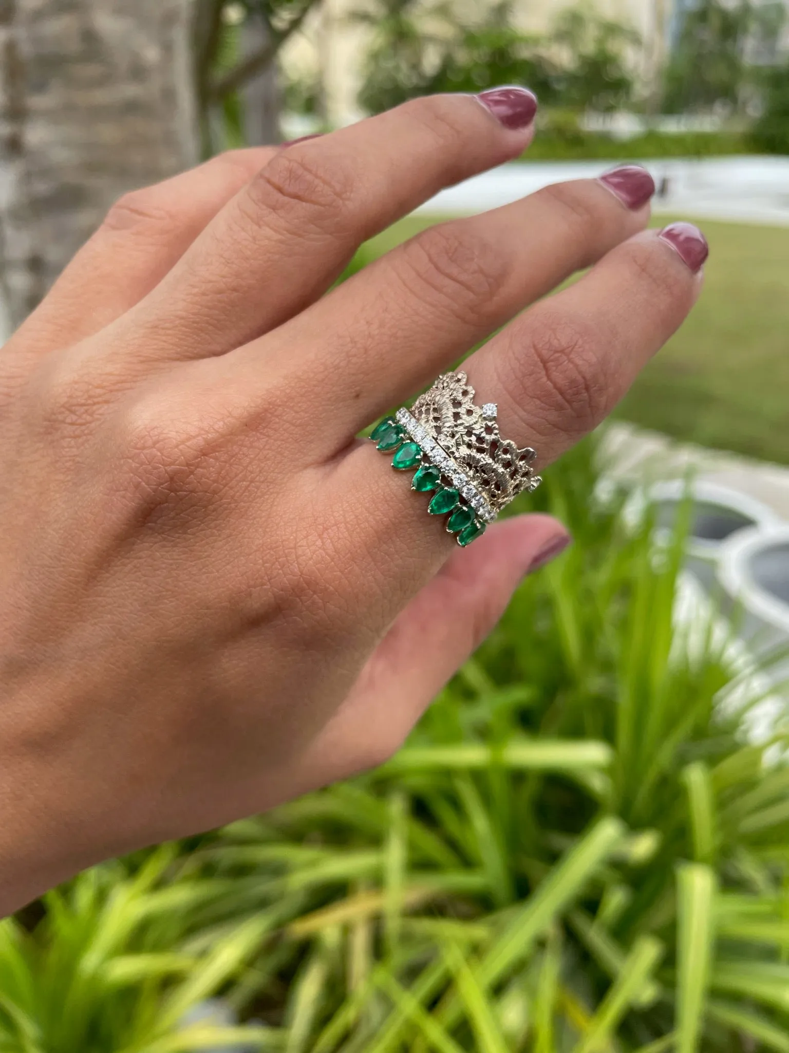 Gold lace hand woven ring