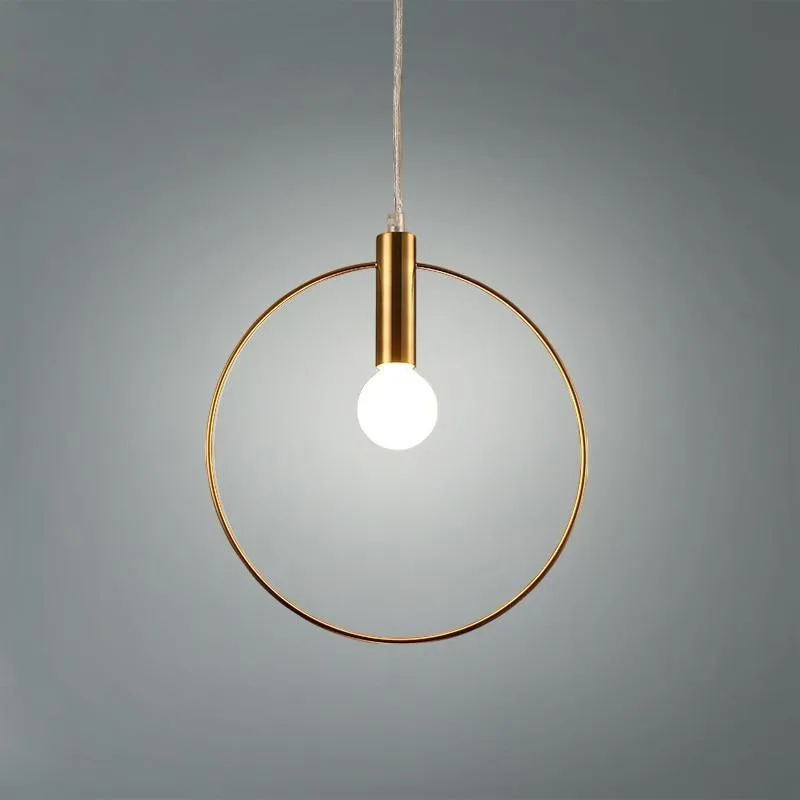 Gold Metal Ring Pendant Light