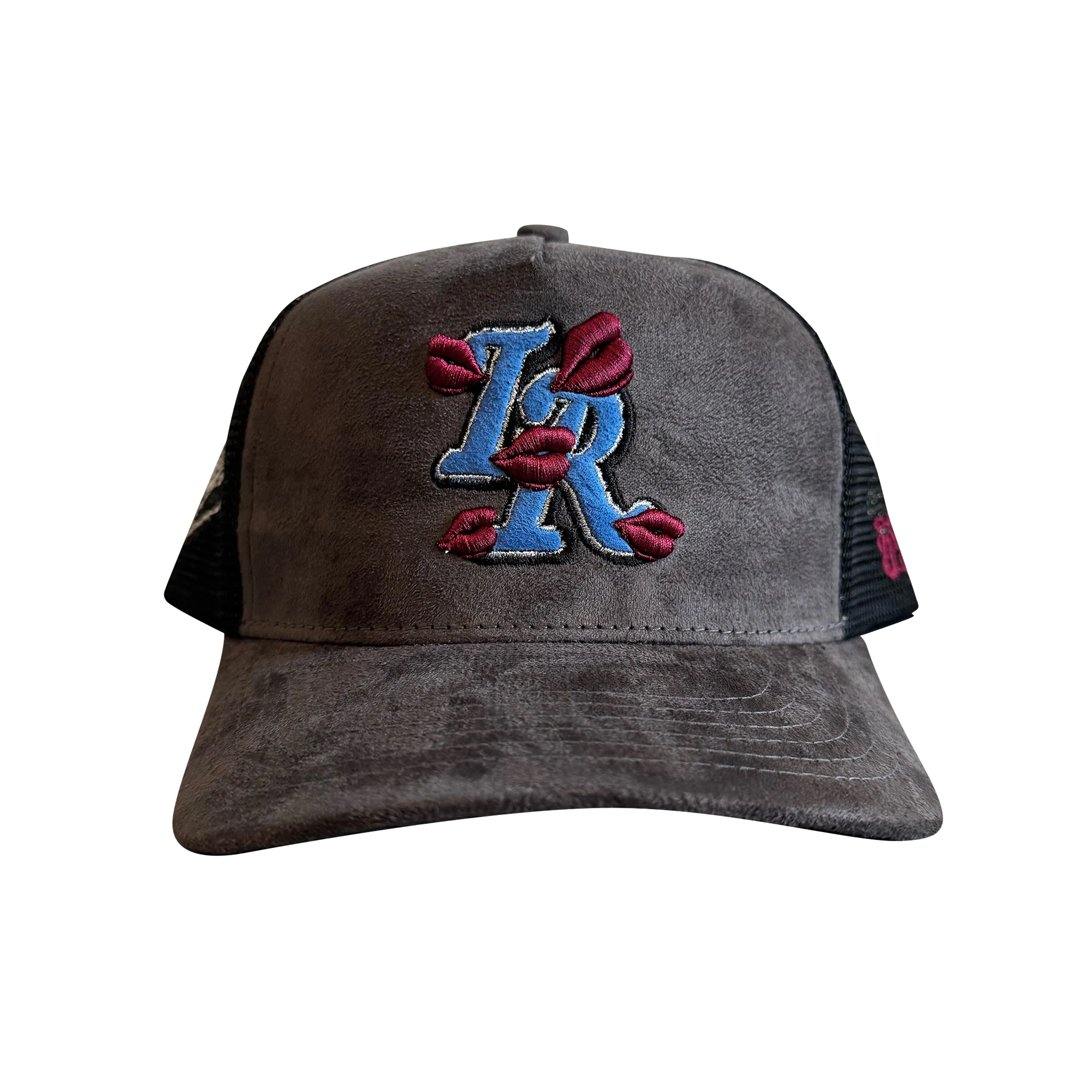 GREY SUEDE LR TRUCKER HAT