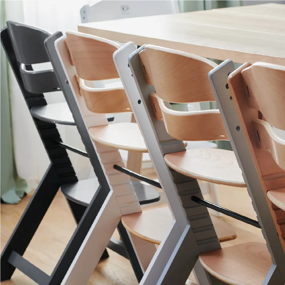 Grow-with-Me Modern Eco-Wooden Highchair & Tray | Height Adjustable | Desk Chair | Natural & White Finish | 6m - 10 years
