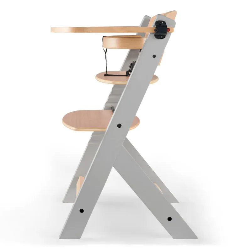 Grow-with-Me Modern Eco-Wooden Highchair & Tray | Height Adjustable | Desk Chair | Soft Grey & Natural Finish | 6m - 10 years