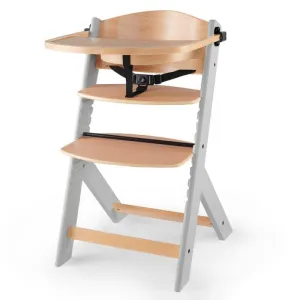 Grow-with-Me Modern Eco-Wooden Highchair & Tray | Height Adjustable | Desk Chair | Soft Grey & Natural Finish | 6m - 10 years