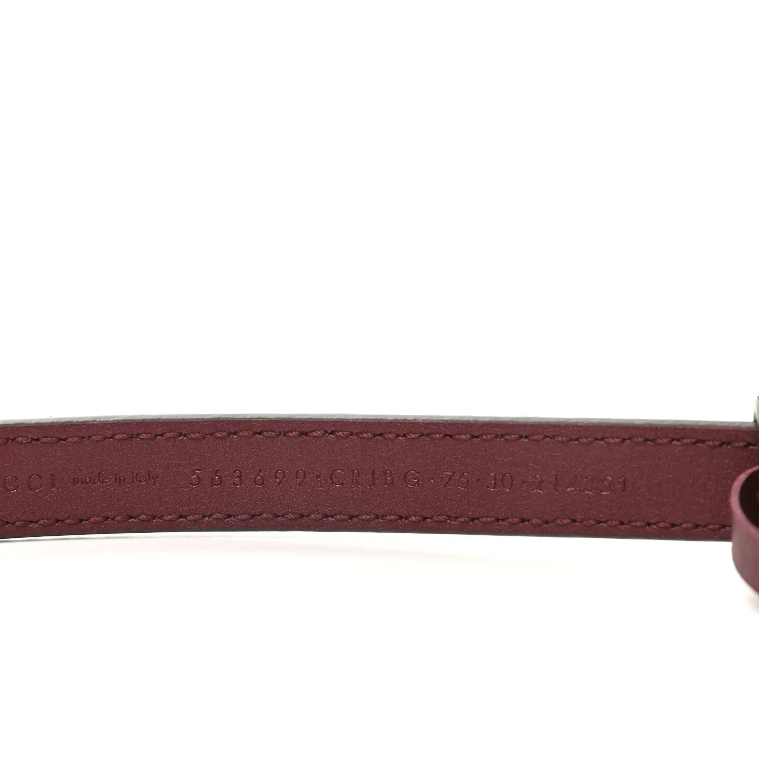 Gucci Interlocking-G Buckle Skinny Suede Belt in Burgundy