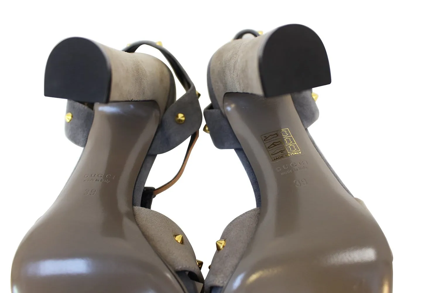 GUCCI Studded Suede Pumps Sandal in Grey Size 9