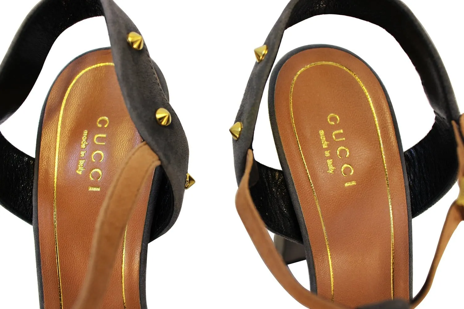 GUCCI Studded Suede Pumps Sandal in Grey Size 9