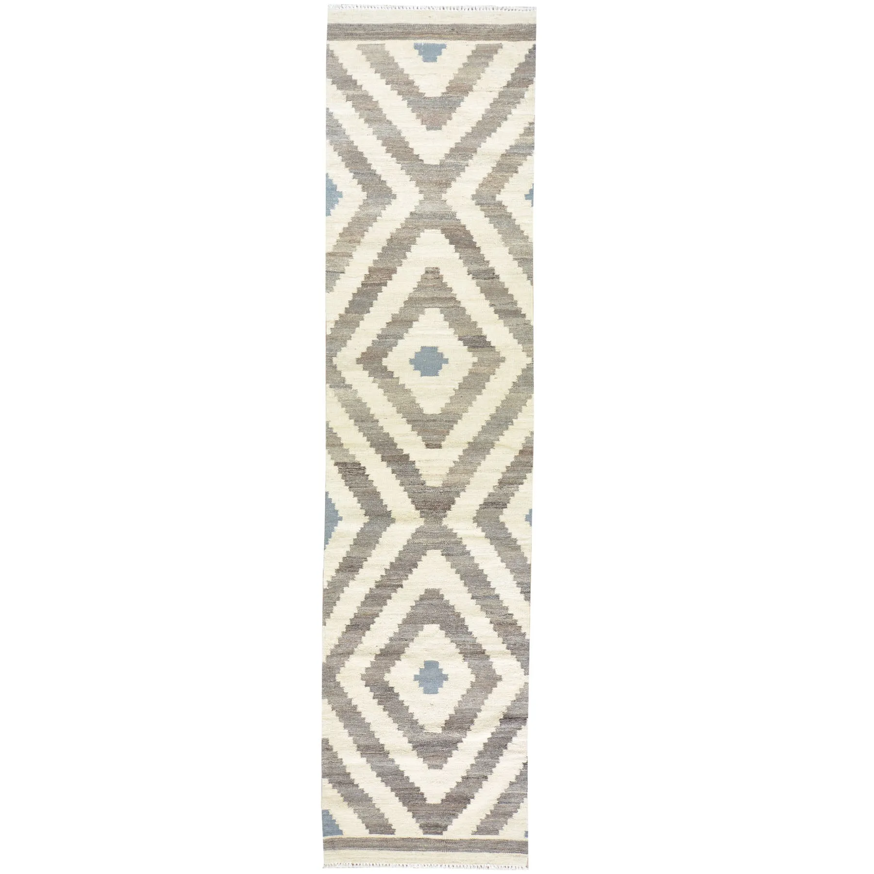 Hand-Woven Flat-weave Kilim Runner 100% Wool Rug (Size 2.5 X 10.0) Cwral-7368