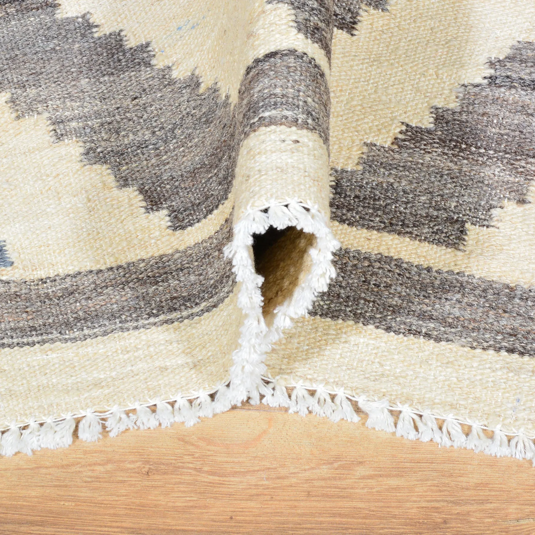 Hand-Woven Flat-weave Kilim Runner 100% Wool Rug (Size 2.5 X 10.0) Cwral-7368