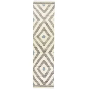 Hand-Woven Flat-weave Kilim Runner 100% Wool Rug (Size 2.5 X 10.0) Cwral-7368