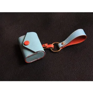 Handmade Navy Leather AirPods Case with Keyring Leather AirPods Case Airpod Case Cover