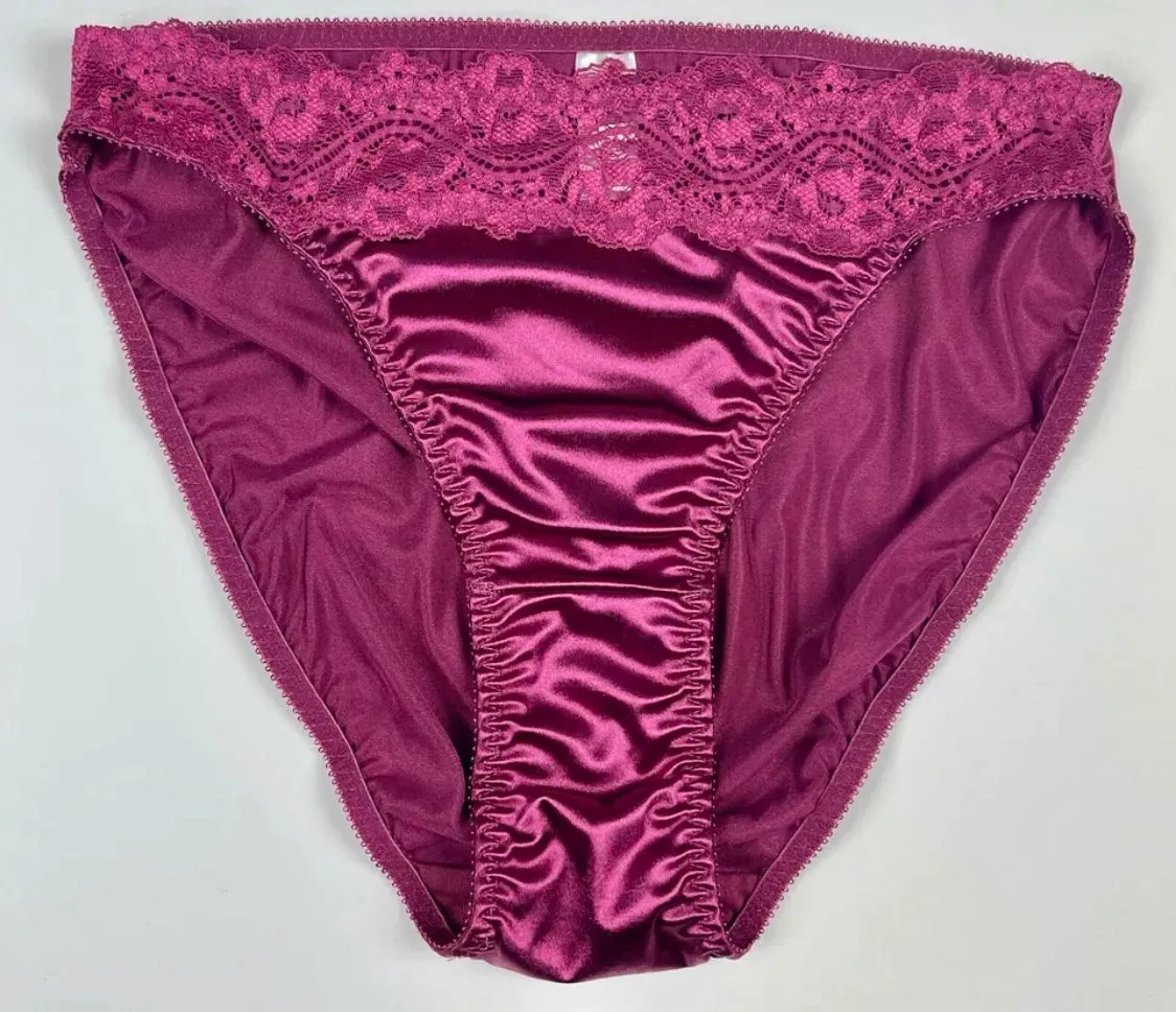 High Leg Satin and Lace Panty