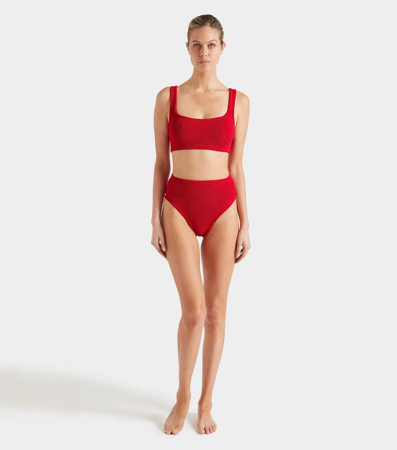 High Waist Bikini Bottom - Red