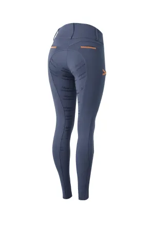 Horze Nella Full Grip Ladies Breeches Vintage Indigo Blue